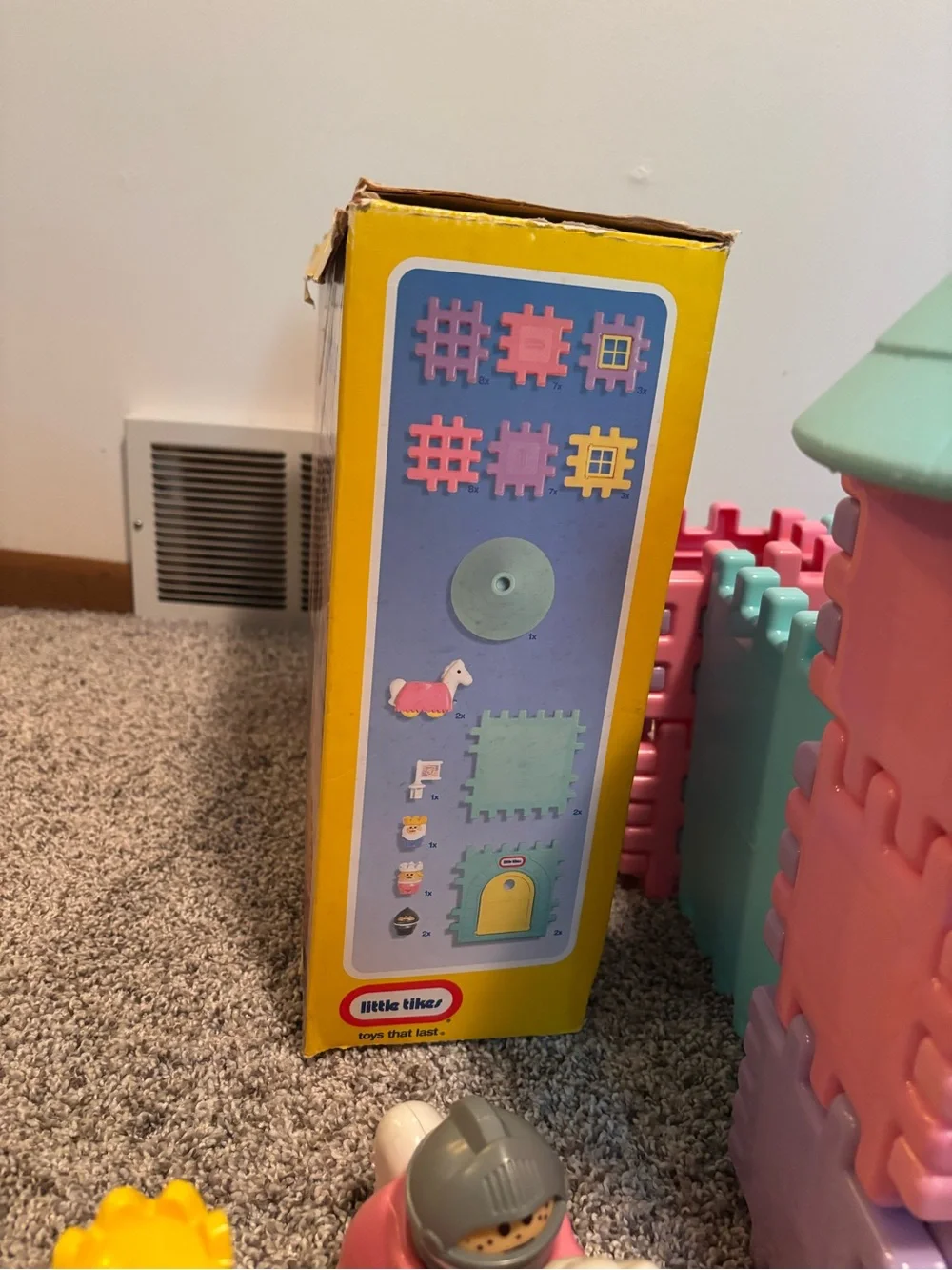 Vintage Rare Set Wee Waffle Storybook Castle - Pastel Pink, Purple & Blue